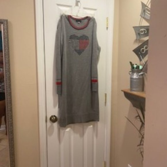 Tommy Hilfiger Sweater Dress, Size L, Gray - Picture 1 of 5